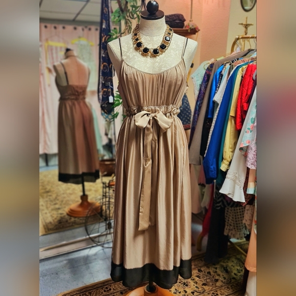 Beautiful Champagne Silk Banana Republic Dress size 10 - Picture 1 of 8